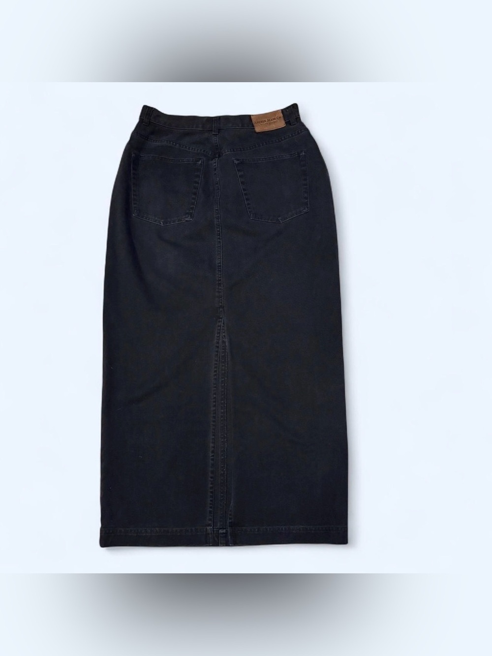 Lauren Ralph Lauren Black Midi Denim Skirt